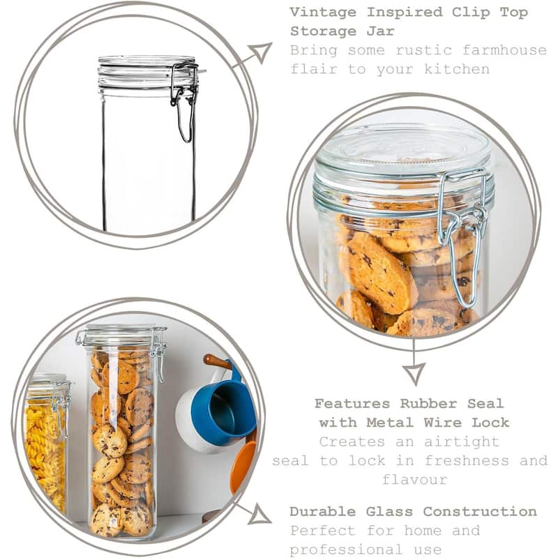 Bormioli Rocco Set of 2 Fido Cylinder Jars