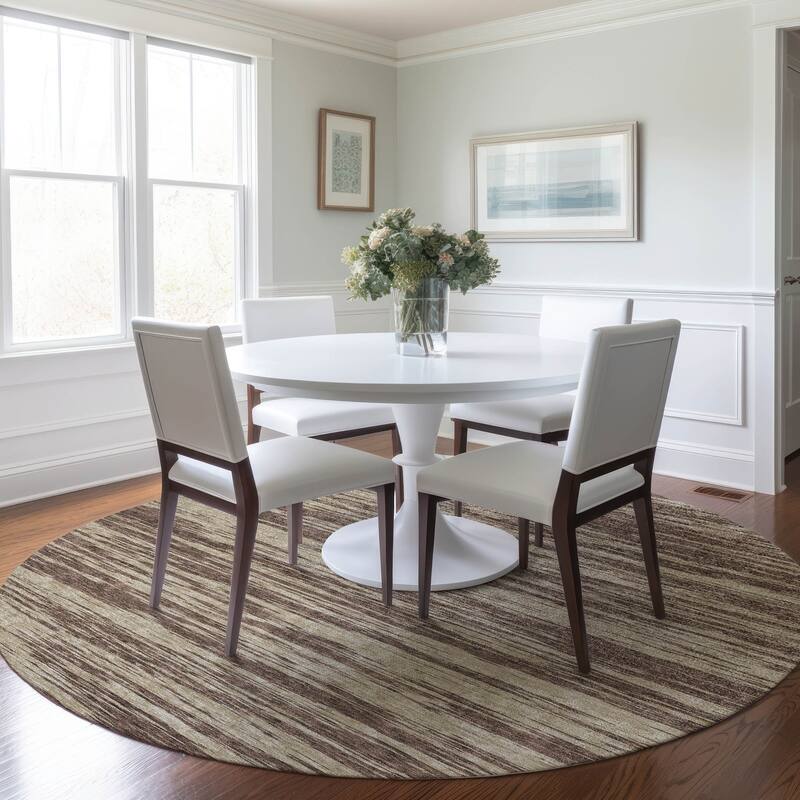 Machine Washable Indoor/ Outdoor Casual Ombre Chantille Rug