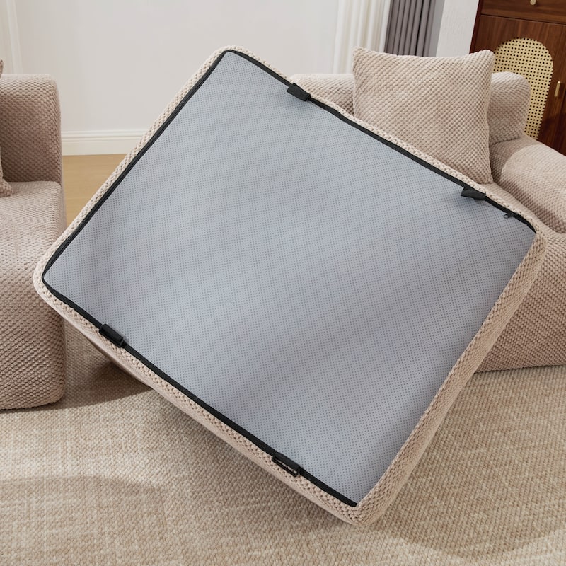 Modern Upholstered Accent Chair with Pillow and Ottoman,No Assembly Required