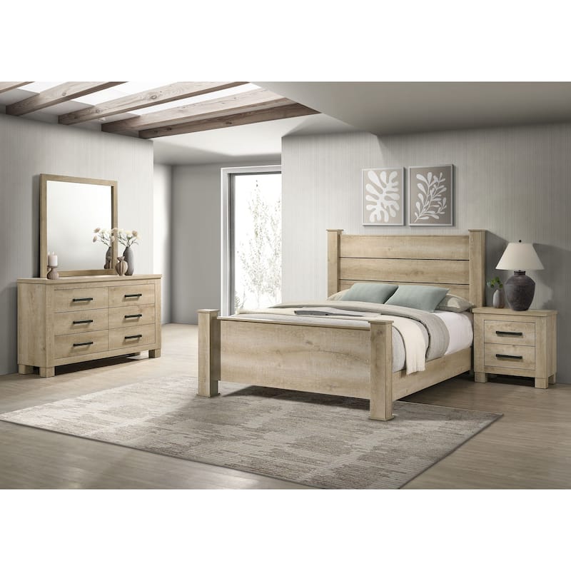 Oakglen Bedroom Set Weathered Oak - Eastern King - 4 Piece