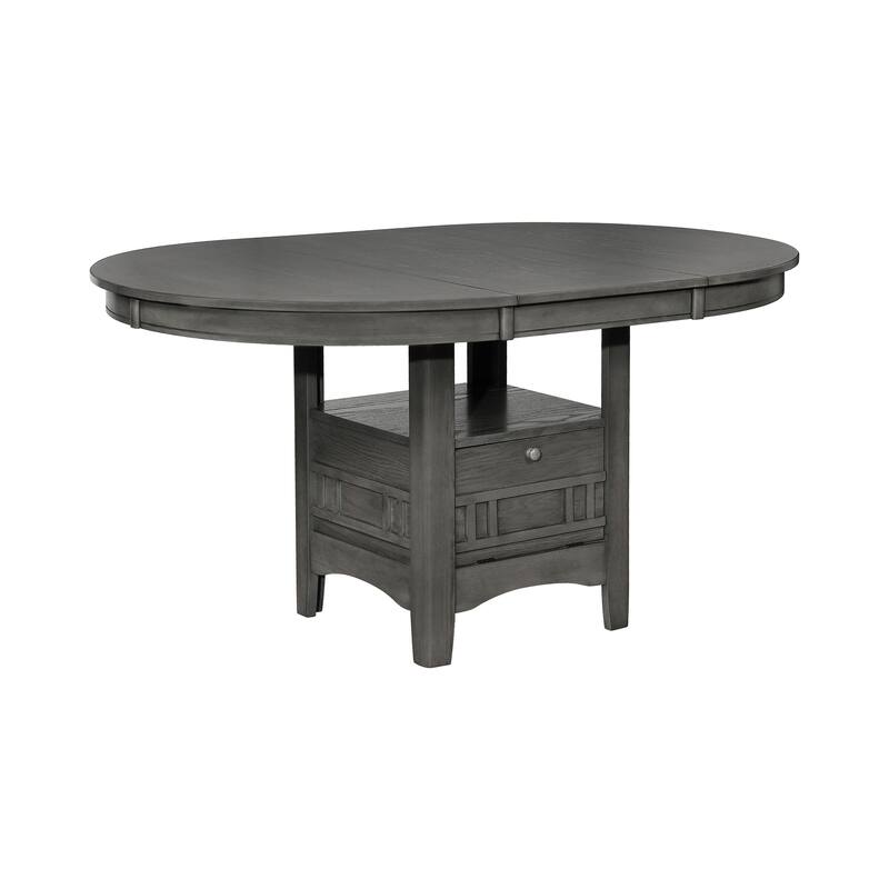 Ingall Medium Grey and Black 7-piece Dining Set with Removable Leaf