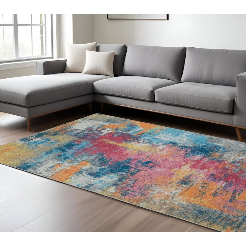 HomeRootsAbstract Modern Runner Area Rug - 120.08' X '89.76' X '0.12
