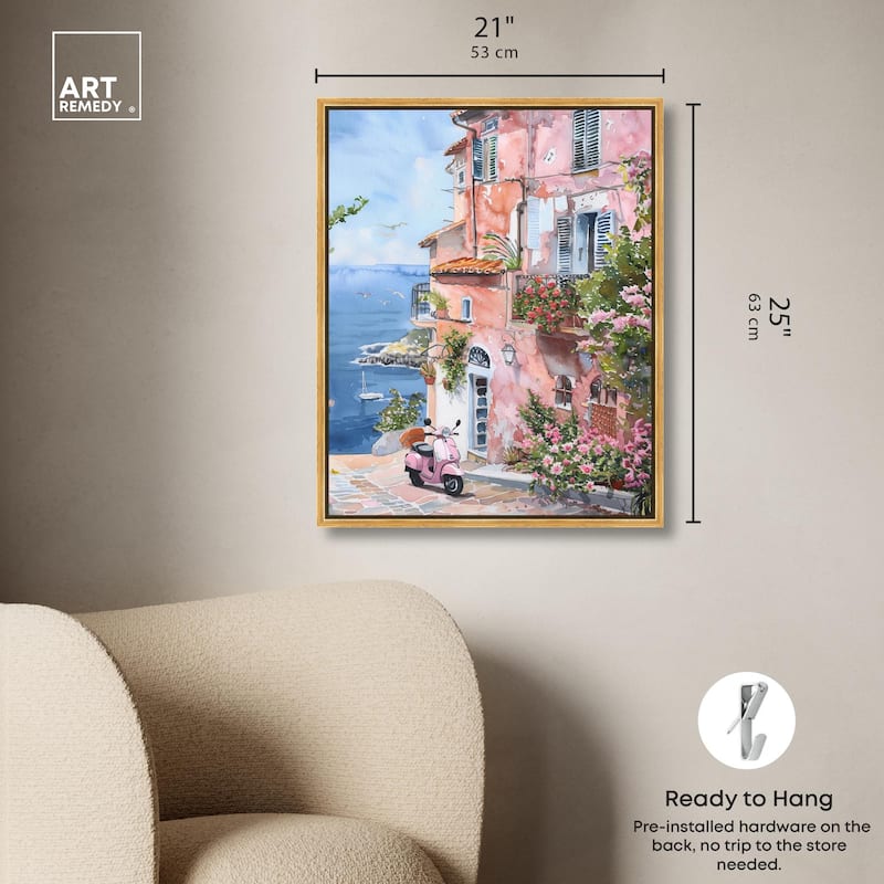 Lush Coastal Villa II Canvas by Art Remedy