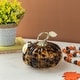 preview thumbnail 5 of 22, Glitzhome Gold Handle Amber Dots Glass Pumpkin for Fall Thanksgiving Decorating 5.50"D