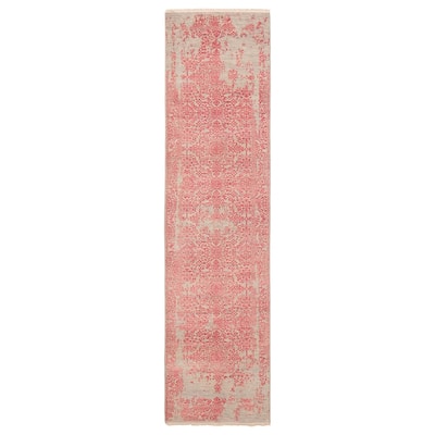 ECARPETGALLERY Hand-knotted Heritage Light Grey, Pink Silk, Wool Rug - 2' 8" x 10' 7"