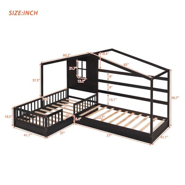 dimension image slide 0 of 2, Wood House Bed Twin Size