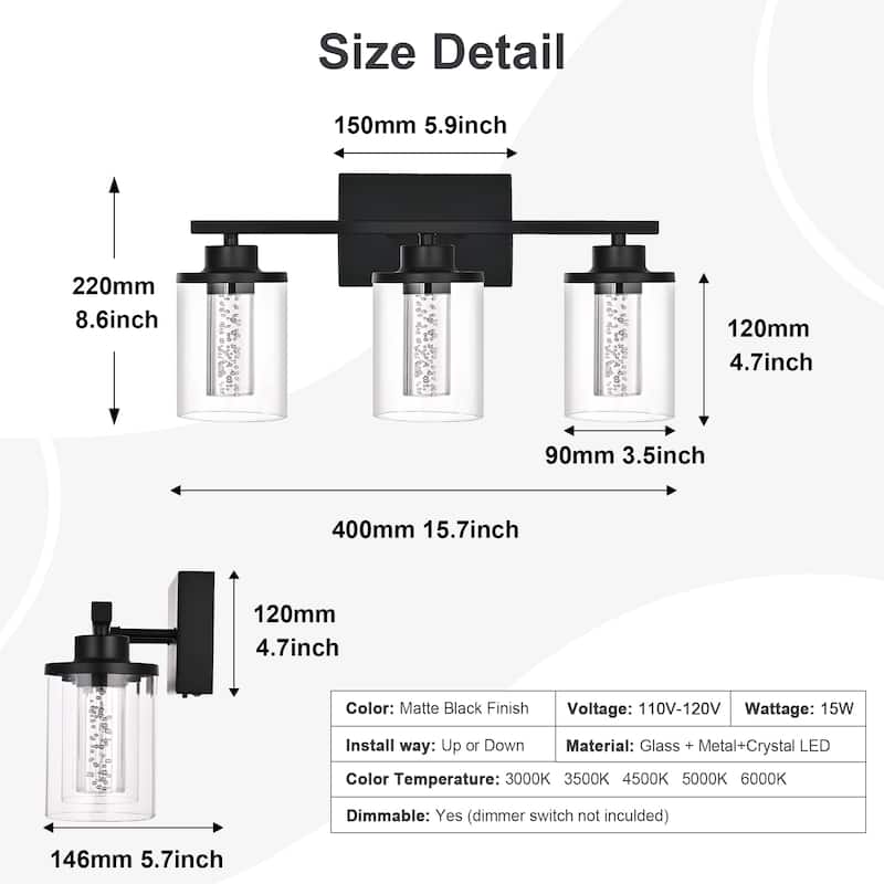 Modern LED Wall Sconces for Bathroom