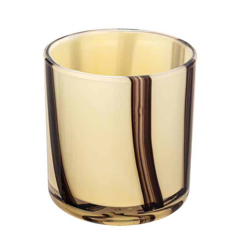 Glass Candle Holder with Stripes