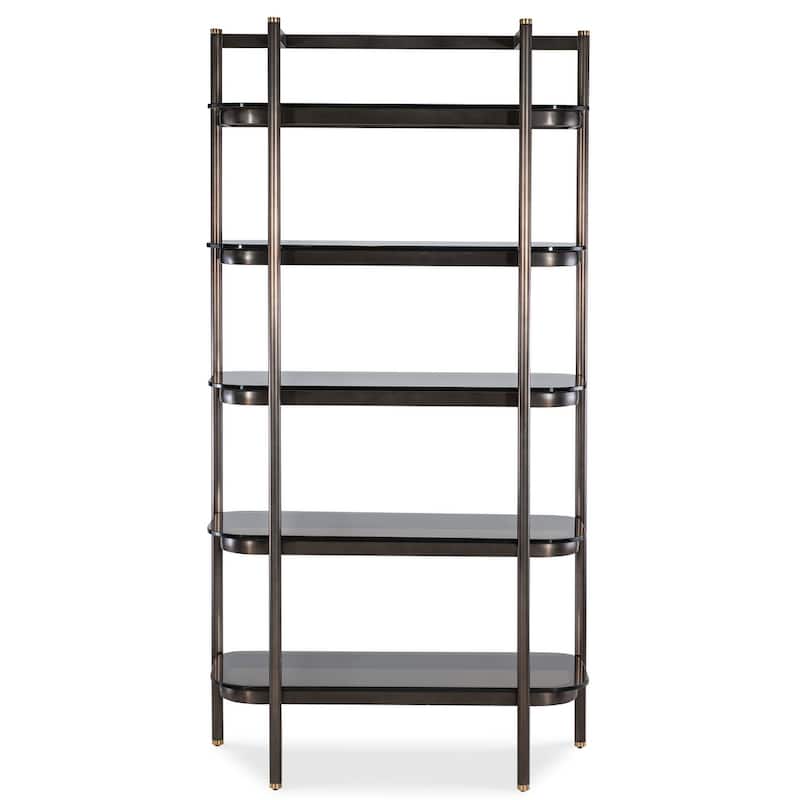 Hooker Furniture M38-50350-00 Grayson 40" Wide 5 Shelf Metal, Glass