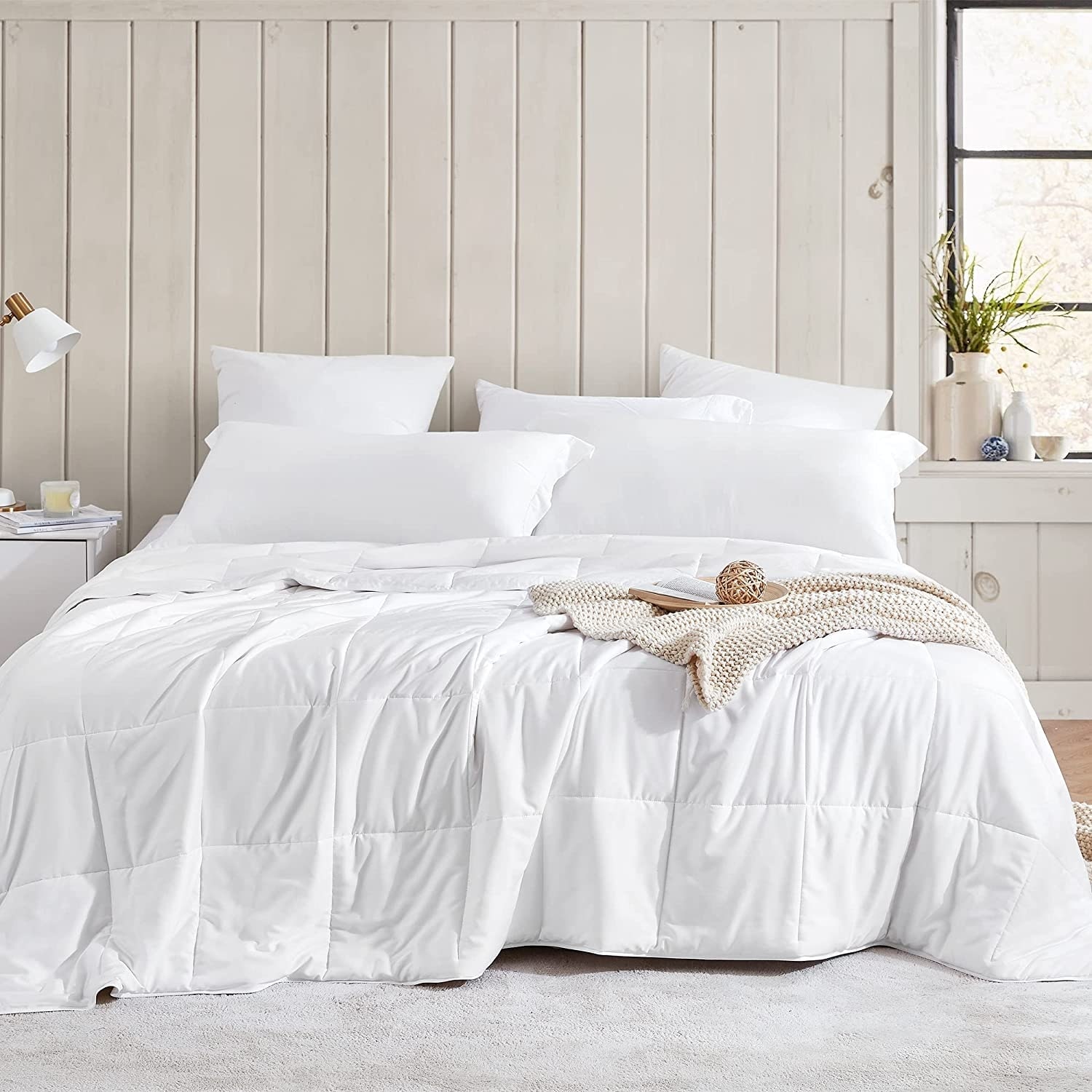 Snorze Cloud Comforter - Coma Inducer Ultra Cozy Bamboo - Oversized Queen  in White