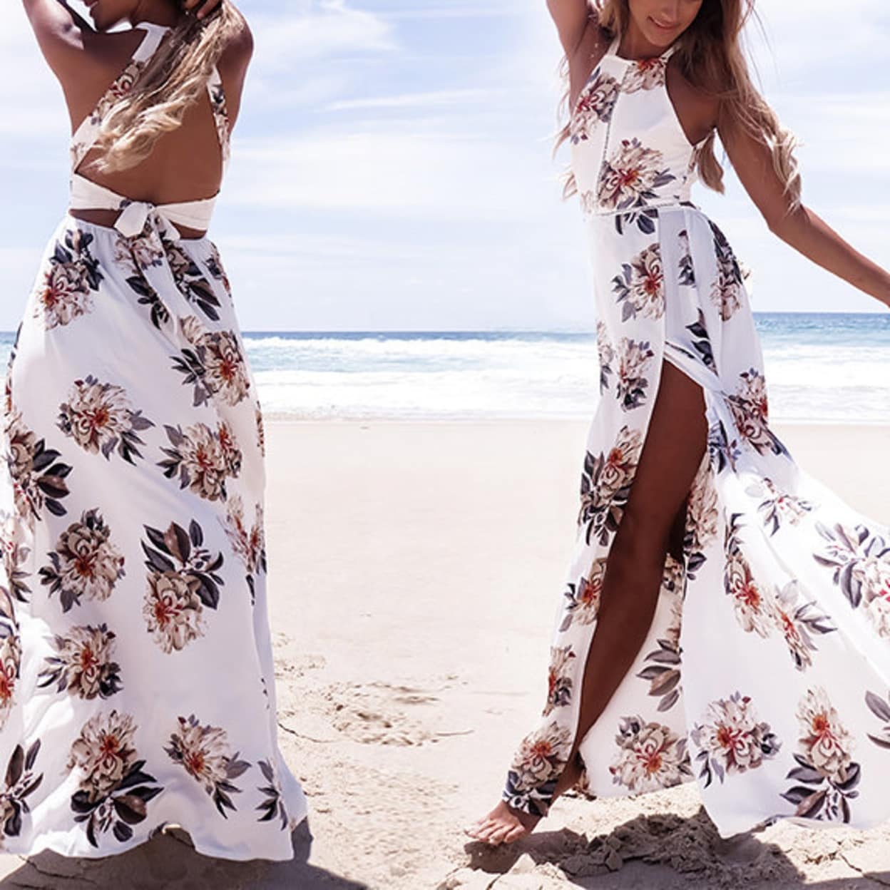 floral maxi dress for beach