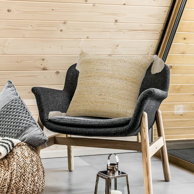 Sevita Natural Jute Throw Pillow with Tassels