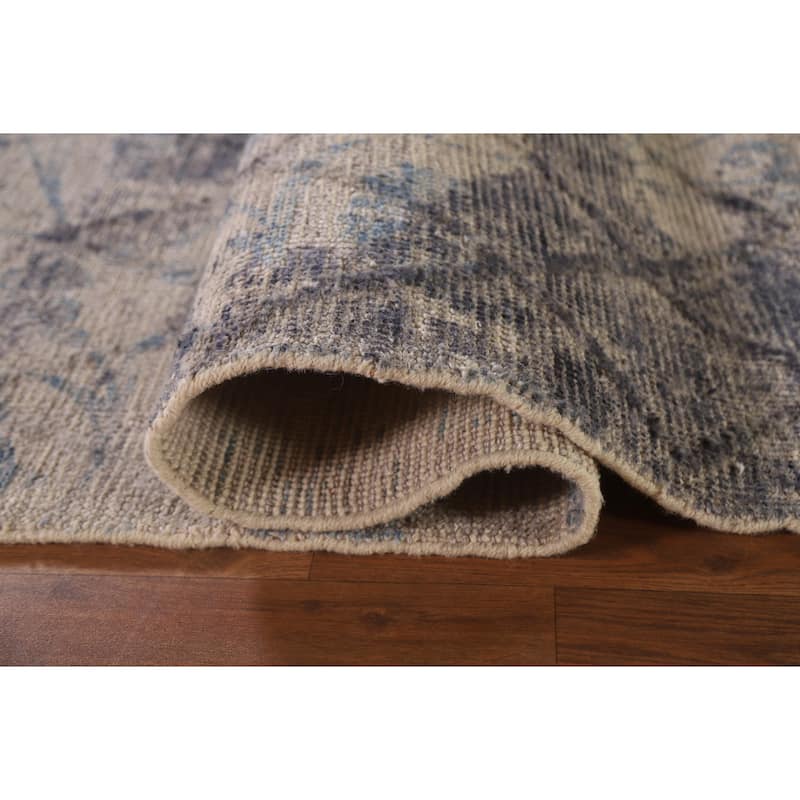 Abstract Modern Area Rug Hand-Knotted Wool Carpet - 8'0"x 9'11"