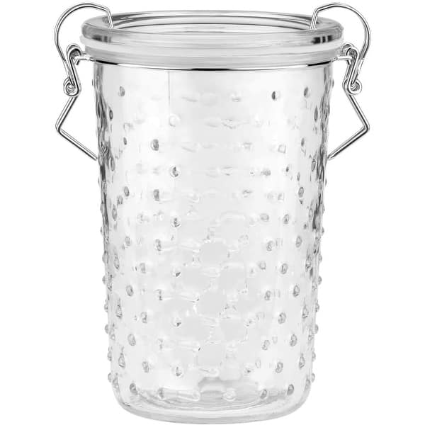 Amici Home Gemma Hobnail Glass Clamp Storage Jar, 28 Fluid Ounces, Large -  Clear - 28 fl. oz.