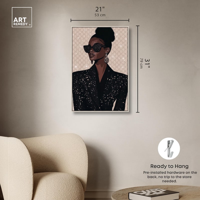 Elegant Woman Sparkle Canvas by Art Remedy