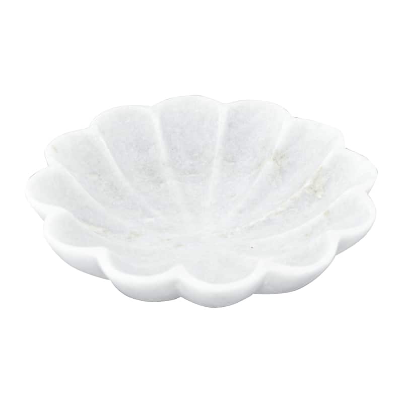 Carved Marble Flower Shape Dish