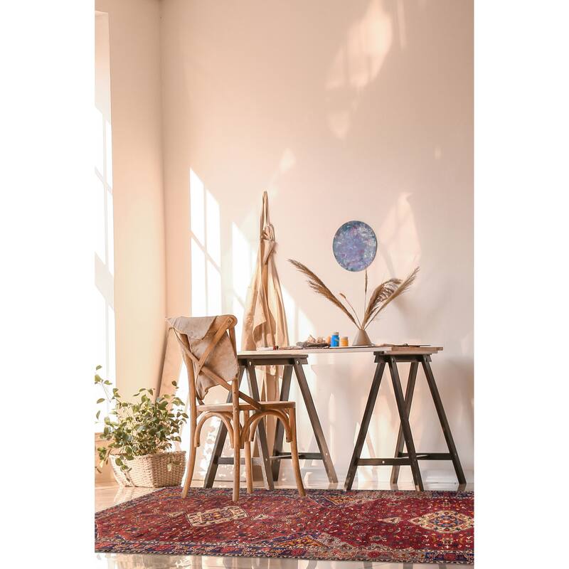 ECARPETGALLERY Hand-knotted Andelz Dark Red Wool Rug - 3'11 x 11'8