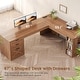 preview thumbnail 88 of 156, Farmhouse Executive L Shaped Desk Home Office Desk with Drawers and Storage Cabinet & Power Outlet