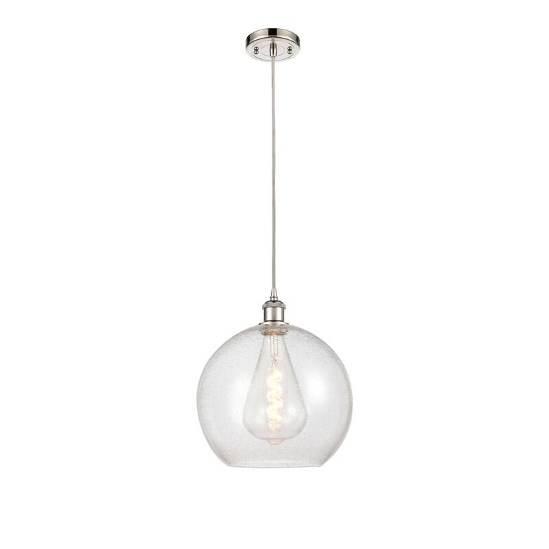 Innovations Lighting Ballston Athens 1 Light 12" Cord Hung Mini Pendant - Polished Nickel/Seedy