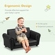 preview thumbnail 4 of 5, Qaba Kids Sofa Set with Footstool for Toddlers and Babies, Black
