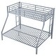 preview thumbnail 5 of 7, Silver Twin XL over Queen Metal Bunk Bed with Ladder and Guardrails