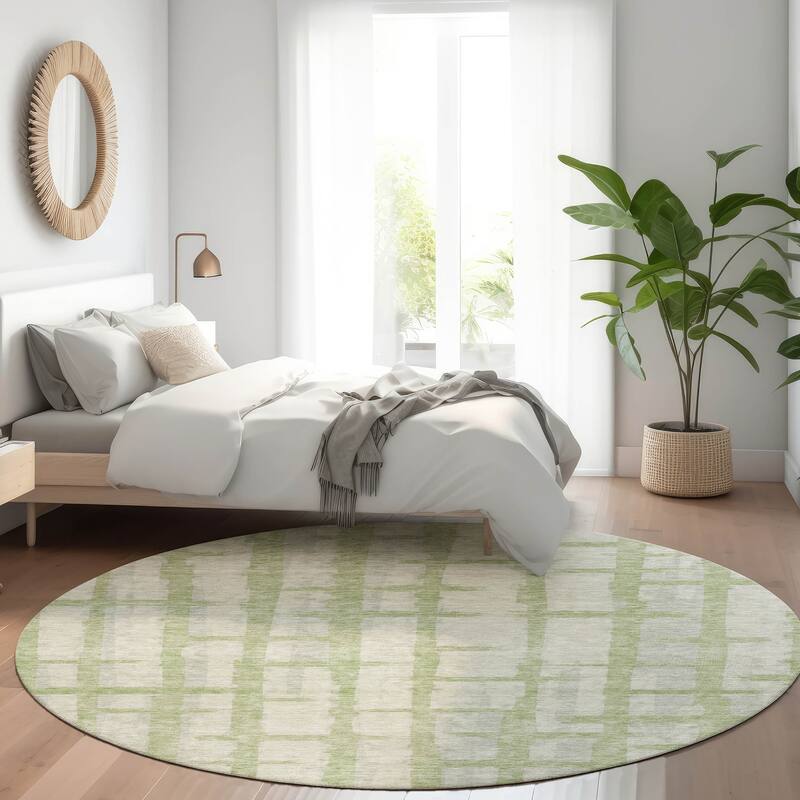Premium Washable Super Soft Modern Contemporary Mayfield Rug - Aloe - 8' x 8'