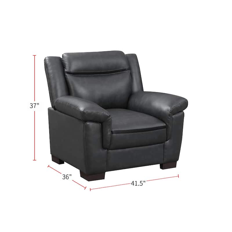 Chair with Faux Leather Upholstery, Dark Brown