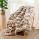 preview thumbnail 1 of 21, Home Soft Things Tip Dying Two Tone FauxFur Throw Thick Fuzzy Blanket 50" x 60" - Brown White