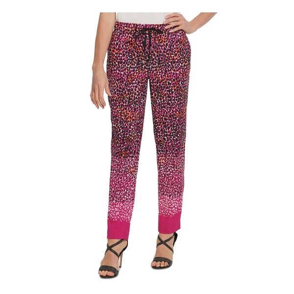 DKNY Womens Pink Animal Print Straight leg Pants Size S. Opens flyout.