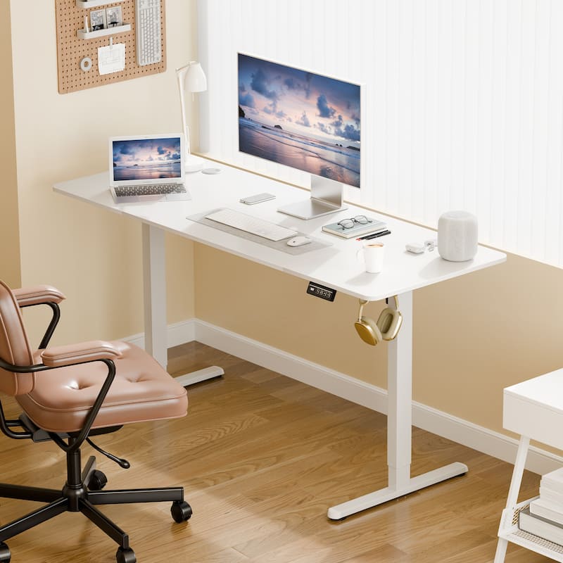 Electric Standing Desk, Height Adjustable Desk with Memory Preset and LED Display