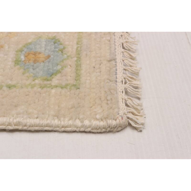 ECARPETGALLERY Hand-knotted Modern Oushak Ivory Wool Rug - 9' 11" x 13' 7"