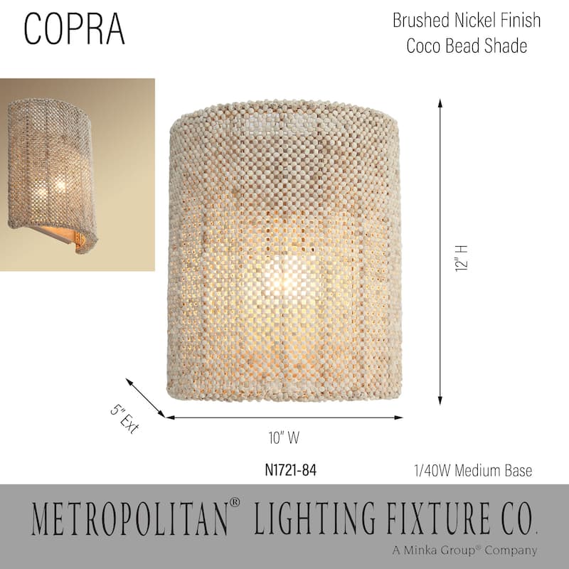 Metropolitan N1721 Copra 12" Tall Wall Sconce