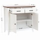 preview thumbnail 15 of 13, White Wood 2-Drawer 2-Door Sideboard Storage Cabinet - 32.83" H x 35.81" W x 15.75" D
