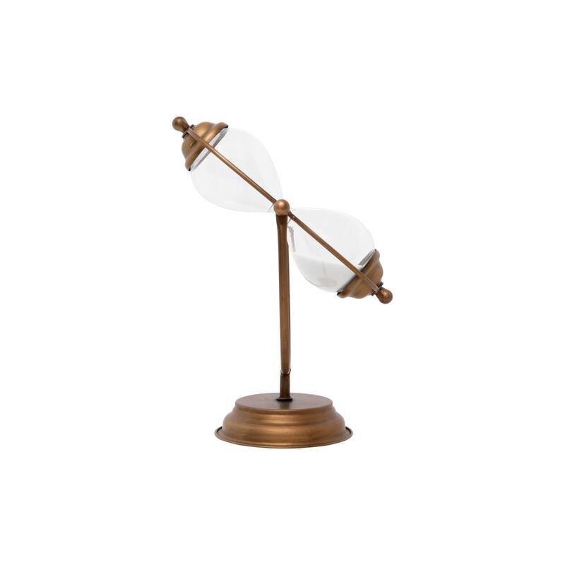 Decorative Metal Hourglass with White Sand