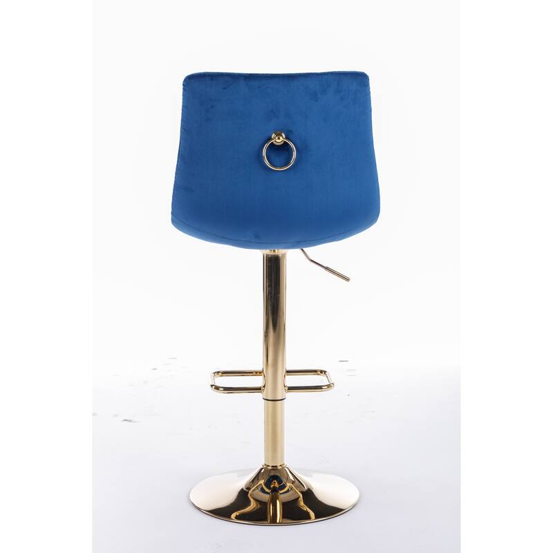 Velvet Swivel Bar Stools Set of 2, Dining Bar Stool with Height Adjustable, Upholstered Kitchen Stools with Footrest聽