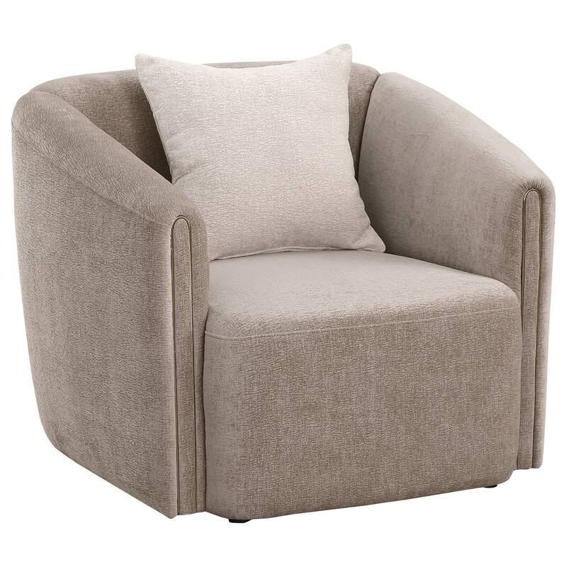 Townsend Chenille Upholstered Rolled Arm Chair Latte - Latte