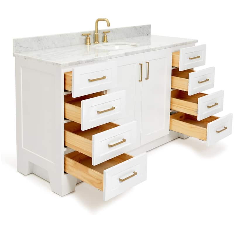 Ariel Q061SCW2OVO Taylor 61" Free Standing Single Oval Basin Vanity
