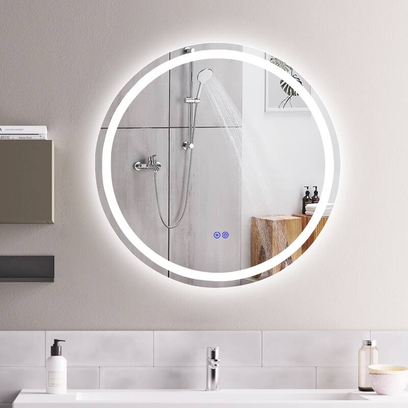 Frameless Wall Mounted LED Bathroom Mirror - Colorless
