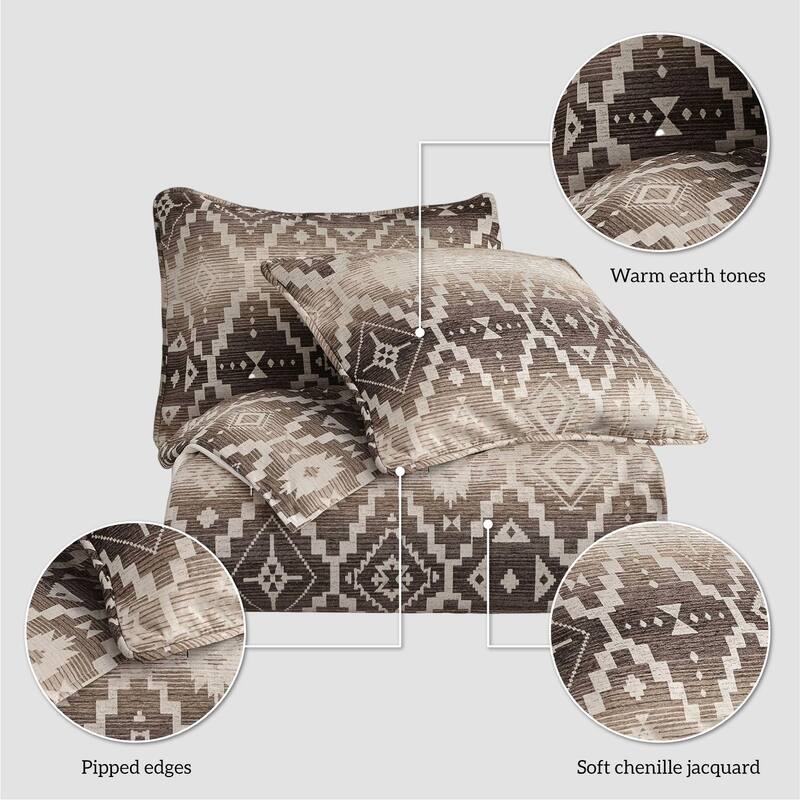 Paseo Road Chalet Aztec Southwestern Rustic Style Bedding 3 Piece Comforter Set