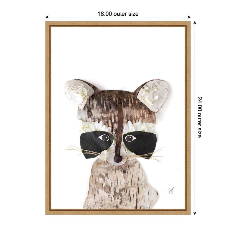 Kate and Laurel Animal by Madeline Jeppesen Framed Canvas Wall Art Print