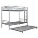 preview thumbnail 12 of 15, Twin-Over-Twin Metal Bunk Bed With Trundle,Can be Divided into two beds,No Box Spring needed,Ultimate Space Saver