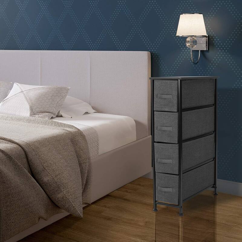 Narrow Dresser Tower with 4 Drawers - Vertical Storage for Bedroom