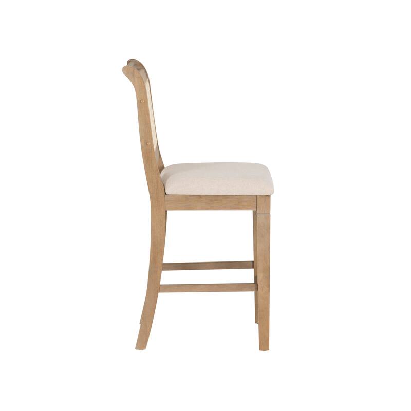 Piedmont Greywash Wooden 31-Inch Ladder Back Bar Stool