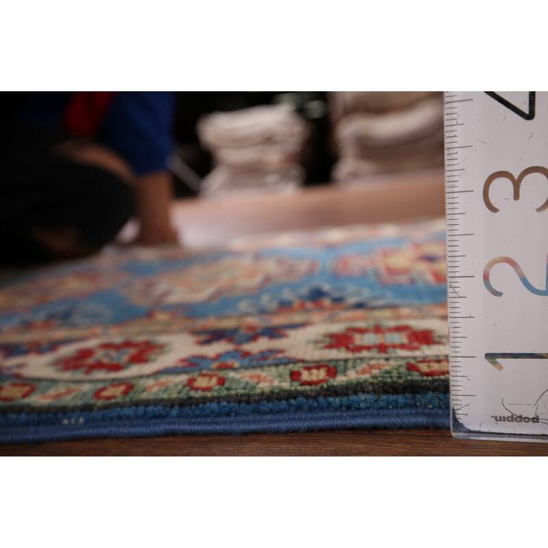 Blue Kazak Accent Rug Handmade Oriental Traditional Wool Carpet - 2'0" x 3'0"