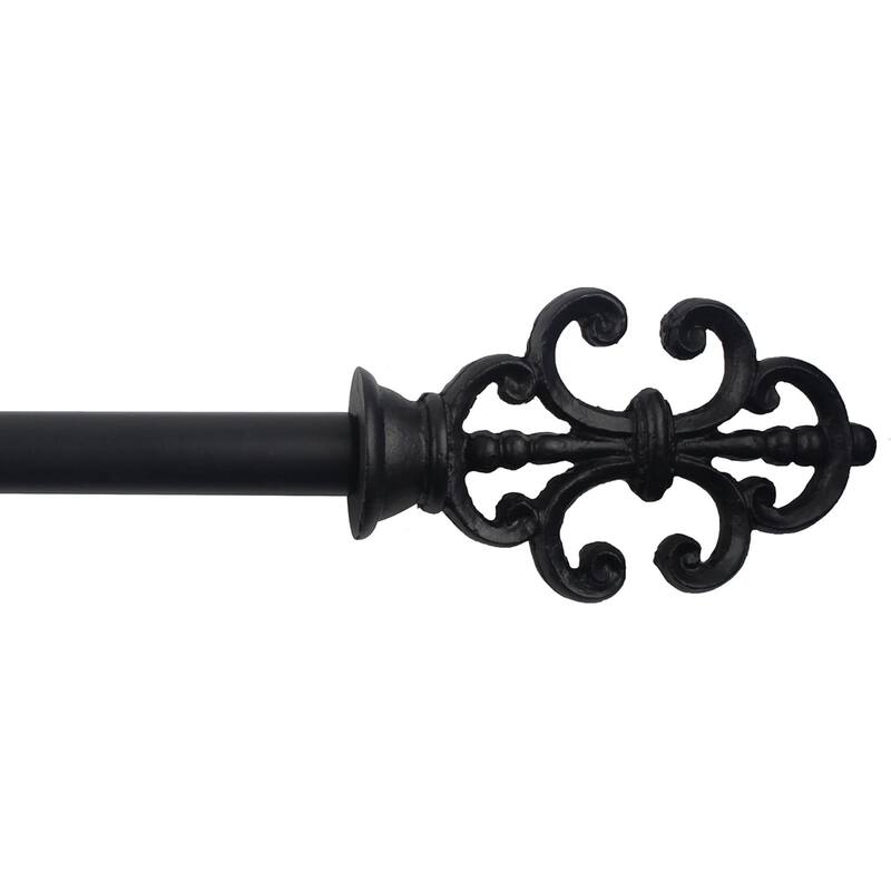 1-inch Diameter Skeleton Key Adjustable Single Drapery Curtain Rod - 28"-48" - Burnt Gold
