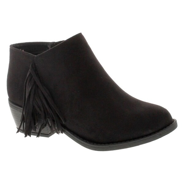 ankle boots with fringe low heel