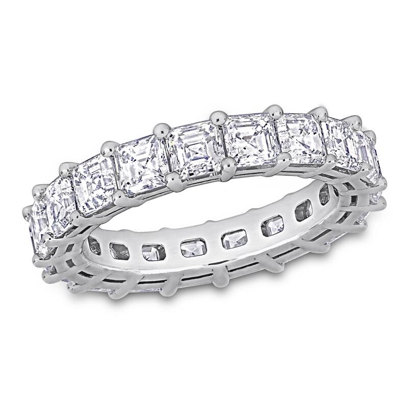 Miadora 4 3/8ct TDW Asscher-Cut Diamond Eternity Ring in 18k White Gold