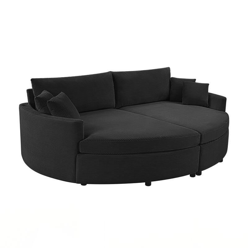 102.3" Sofa Bed Upholstered Sofa Couch with Deep Seat and USB Ports for Living Room