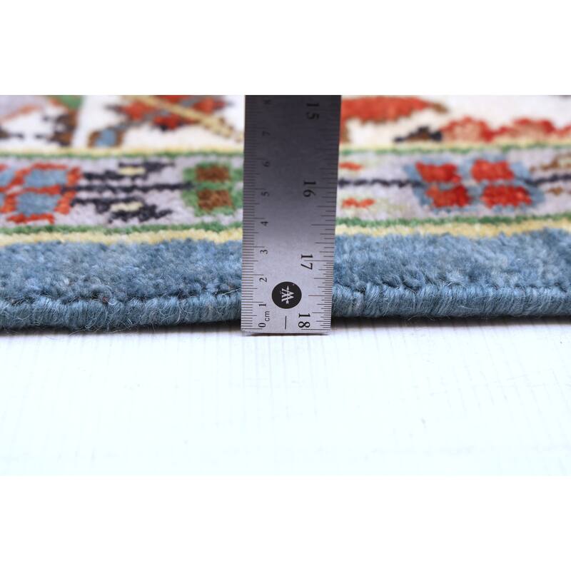 ECARPETGALLERY Hand-knotted Serapi Heritage Light Denim Blue Wool Rug - 8'9 x 11'11