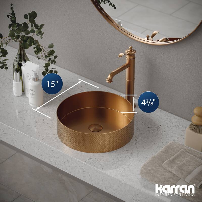 Karran Cinox Stainless Steel Round Vessel Sink